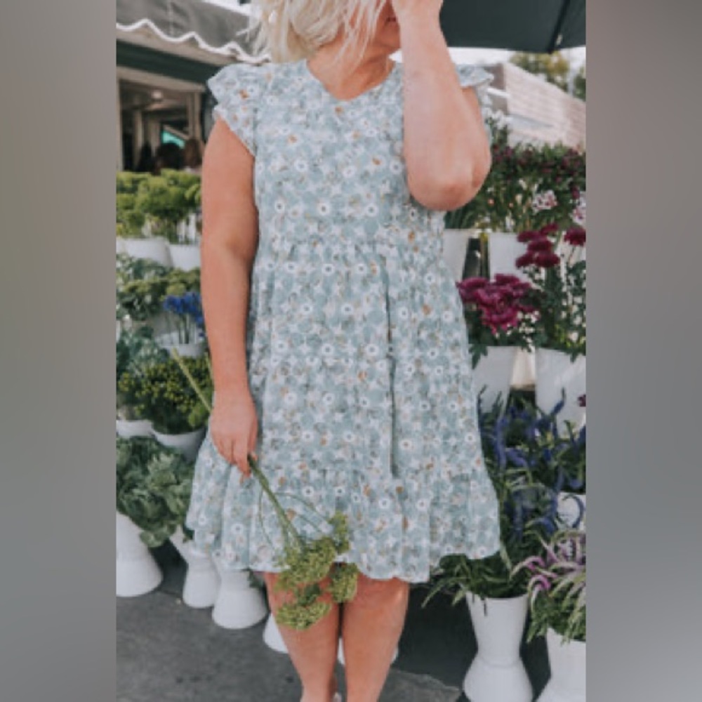 Plus size Miami dress in powder blue
